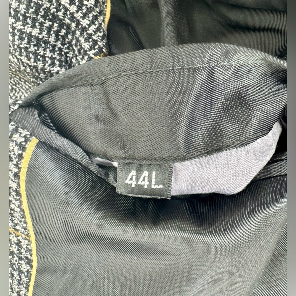 Haggar Mens Sport Coat Two Button Gray Nailshead Glen Checked Silk 44L - Picture 13 of 13